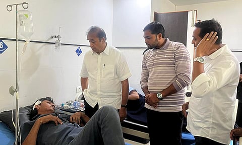 An injured receives treatment after a blast at an explosives factory in Maharashtra's Nagpur district (PTI)