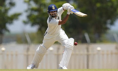 West Zone's Shreyas Iyer reacts during the second day of the Duleep Trophy 2025 second semifinal cricket match between Central Zone and West Zone, at BCCI Centre of Excellence ground, in Bengaluru, Karnataka, Friday, Sept. 5, 2025 (PTI)&nbsp;