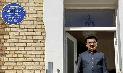 Tamil Nadu Chief Minister M.K. Stalin visits Ambedkar House, in London, UK (PTI)&nbsp;