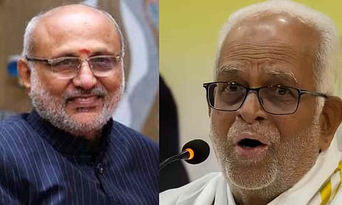 Radhakrishnan versus Sudershan Reddy in Tuesday's vice presidential election (PTI)&nbsp;