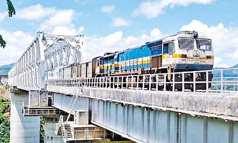 114-meter tall Kurung bridge constructed near Sairang&nbsp;
