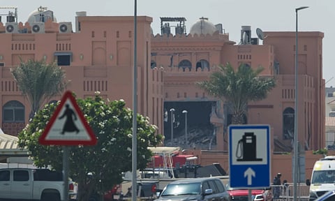 Damage is seen after an Israeli strike targeted a compound that hosted Hamas' political leadership in Doha (AP)