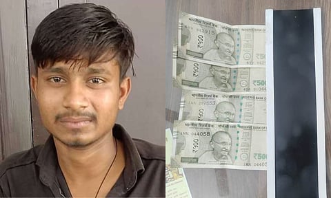 The accused Shiva and iron plate, cash recovered&nbsp;