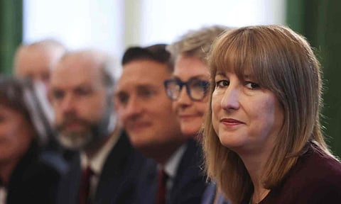 British Chancellor of the Exchequer Rachel Reeves looks on during a cabinet meeting at 10 Downing Street, in London, Tuesday Sept. 9, 2025. (AP)