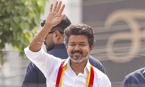 Tamilaga Vettri Kazhagam (TVK) chief and actor Vijay (Photo: PTI)&nbsp;