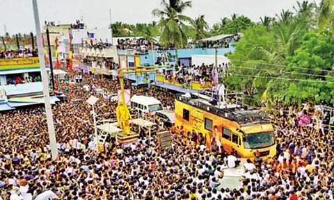 &nbsp;Tamilaga Vettri Kazhagam (TVK) campaign at Nagapattinam&nbsp;
