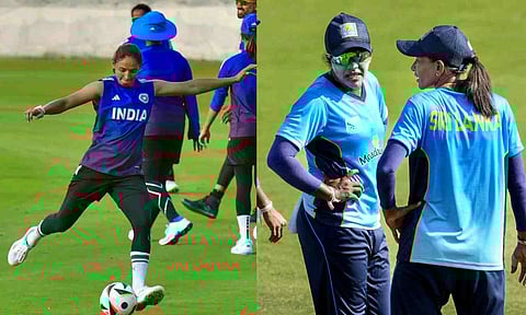 India and Sri Lanka players during training&nbsp;&nbsp;