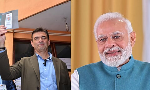 Narendra Modi and Rodrigo Paz Pereira (IANS/PTI)&nbsp;
