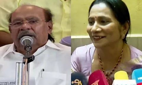 PMK founder Ramadoss and daughter Sreegandhi Parasuraman