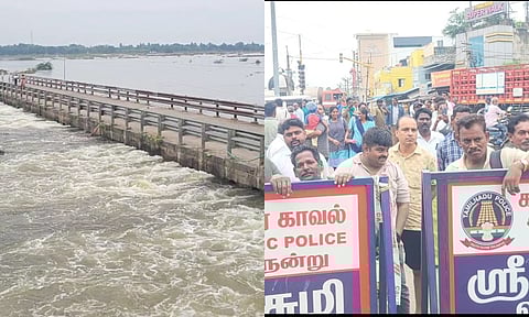 Palar River overflowing in Kancheepuram district