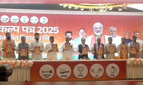 NDA releases joint manifesto for Bihar polls (Photo/ANI)