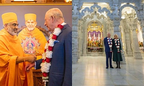 King Charles III and Queen Camilla visit BAPS Neasden Temple (IANS)