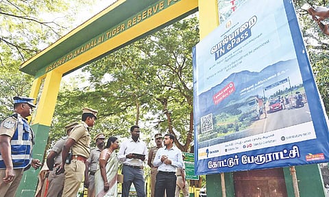 Collector Pavankumar G Giriyappanavar inspects Aliyar check post in Pollachi near Coimbatore