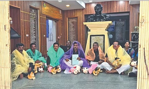 AIADMK councillors attend Tambaram Corpn meeting, draped in mosquito nets