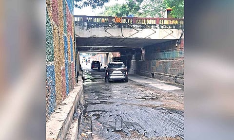 T Nagar, the Duraisamy Subway has turned into a struggle zone for motorists due to sewage stagnation and damaged road conditions.