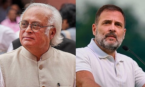 (L-R) Jairam Ramesh, Rahul Gandhi&nbsp;