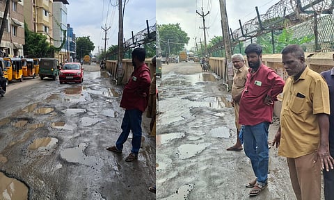 Mugalivakkam Main Road is in a damaged condition&nbsp;