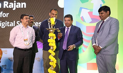 Principal Secretary to Government, Thiru Brajendra Navnit; Manish Agarwal, Board Member, GDAI, Sridhar Muppidi, Chairman, GDAI, PTR and  Dr. KP Karthikeyan, MD, ELCOT