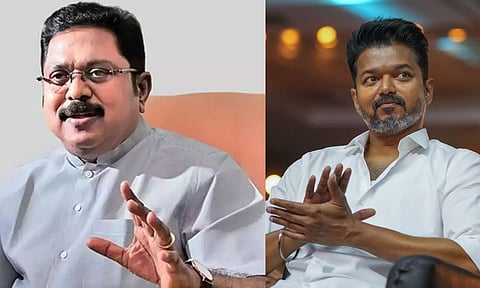 TTV Dhinakaran &amp; TVK leader Vijay (File/PTI)&nbsp;