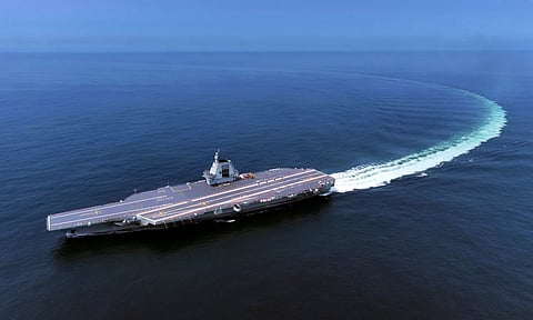 China's third conventionally powered aircraft carrier, the Fujian (Photo: AP)