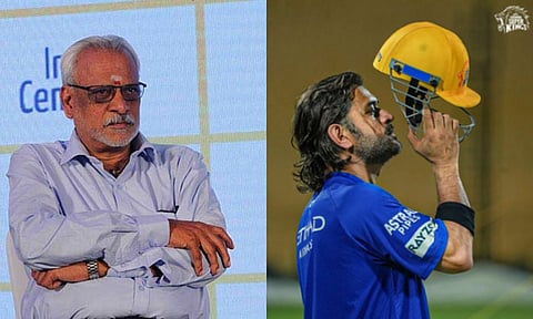 Former Chennai Super Kings Captain Mahendra Singh Dhoni (R), CEO Kasi Viswanathan (L)