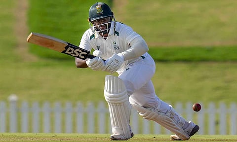 Temba Bavuma plays a shot during the match&nbsp;