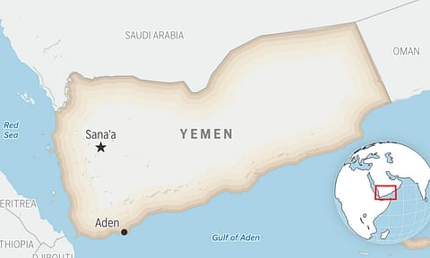 This is a locator map for Yemen with its capital, Sanaa (AP)