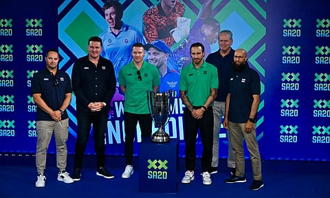 Mark Boucher, Graeme Smith, David Miller, Faf du Plessis, Tom Moody and  Hashim Amla at the event
