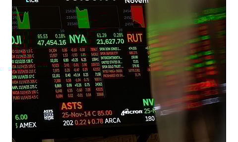 Financial information is displayed on the floor at the New York Stock Exchange in New York. (Photo: AP)
