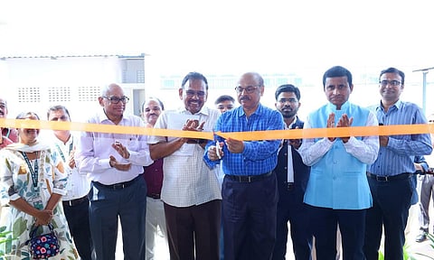 (L-R)  S Annamalai, vice chairman, PCL, D, Manoharraj, CEO, PCL, AP Dash, outstanding scientist, director, HEMRL,  MVL Ramesh outstanding Scientist, GM,SFC,Jagadalpur during the inauguration of Pandian Chemicals Limited’s third Perchlorate manufacturing facility at the Sipcot Industrial Estate, Thervoy Kandigai, near Chennai
