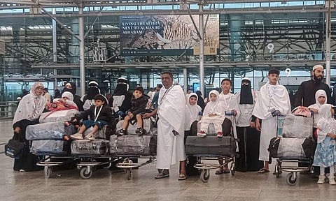 A handout photo shows Syed Naseeruddin and his family before their departure for Saudi Arabia, in Hyderabad, Monday, Nov. 17, 2025 (AP)&nbsp;