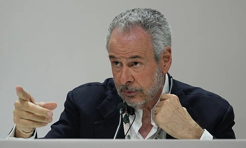 André Corrêa do Lago, COP30 president, gestures during a news conference at the COP30 U.N. Climate Summit, Monday, Nov. 17, 2025, in Belem, Brazil. (AP)&nbsp;