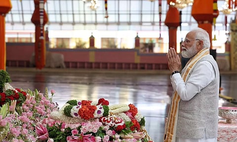 Prime Minister Narendra Modi on Wednesday paid rich tributes to late spiritual guru Sri Satya Sai Baba (Credit: X post)