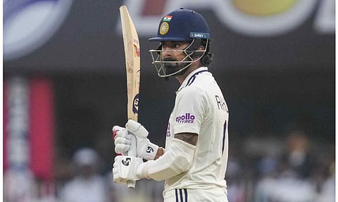 India's KL Rahul during the day two of the second Test cricket match of a series between India and South Africa, at ACA Stadium in Guwahati, Sunday, Nov. 23, 2025 (PTI)&nbsp;