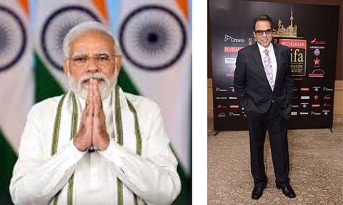 Prime Minister Modi and Bollywood actor Dharmendra