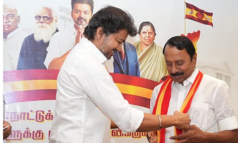 Expelled AIADMK veteran Sengottaiyan joins TVK; brings hundreds of supporters