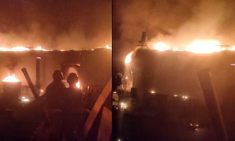 North Goa: Smoke and flames billow after a fire broke out following a cylinder blast at a nightclub late Saturday night, in North Goa, Sunday, Dec. 7, 2025. At least 23 people were killed in the incident, according to officials. (PTI)