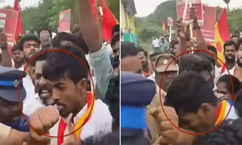 &nbsp;A TVK functionary arrested for allegedly biting a policeman