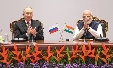 Vladimir Putin and Narendra Modi (IANS)
