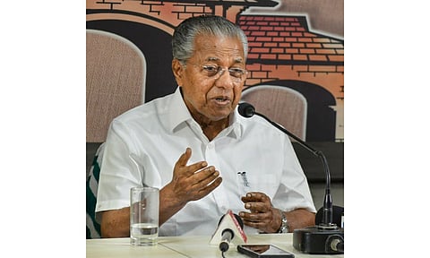Kerala Chief Minister Pinarayi Vijayan addresses a press conference, in Kozhikode, Sunday, Dec. 7, 2025. (PTI )&nbsp;