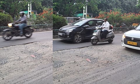 Poor condition of MGR Nagar road&nbsp;