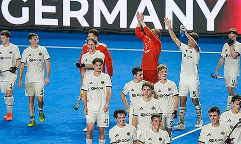 Germany won the finals of the FIH Men's Junior Hockey World Cup, at Mayor Radhakrishnan Hockey Stadium in Chennai on Wednesday, December 10. | Photo: PTI