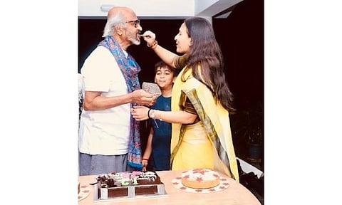 Still from his birthday celebration (insta/aishwaryarajini)&nbsp;