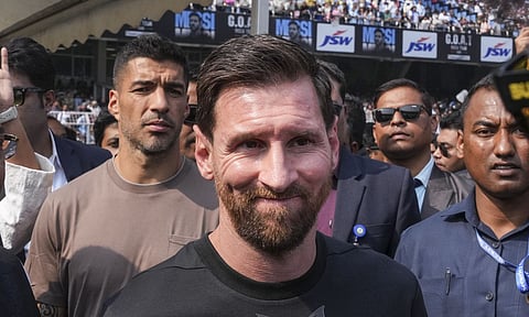 Footballer Lionel Messi and Luis Suarez (Photo: PTI)