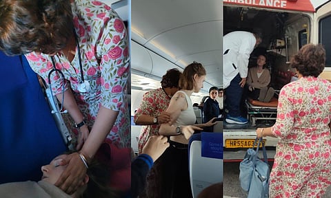 Karnataka ex-MLA and doctor Anjali Nimbalkar saved an American woman who suffered a mid-air medical emergency on a Goa–New Delhi flight. (x/@siddaramaiah)&nbsp;