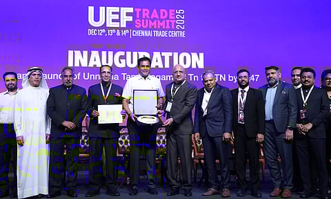 Industries Minister TRB Rajaa inaugurating the UEF Trade Summit 2025&nbsp;