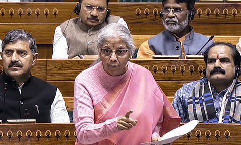 Union Finance Minister Nirmala Sitharaman speaks in the Lok Sabha during the Winter session of Parliament, in New Delhi (PTI)