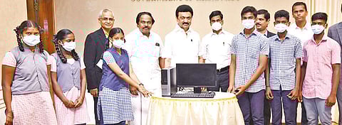 Chief Minister MK Stalin distributed 1,370 refurbished desktops to 70 corporation schools in Chennai