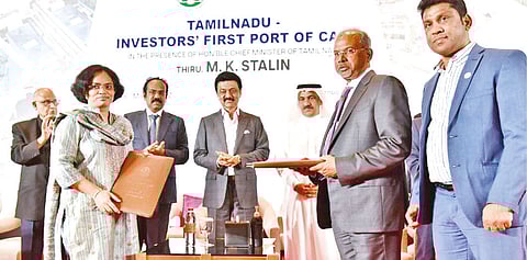 Stalin and others at the event where the deals were inked