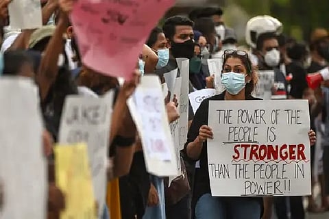 Protesters from all walks of life have marched into Galle Face where Rajapaksa?s secretariat is located.